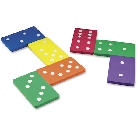 LEARNING RESOURCES Jumbo Foam Dominos, 5"x3", GR K+, 28 PCS, Assorted PK LRNLER6380